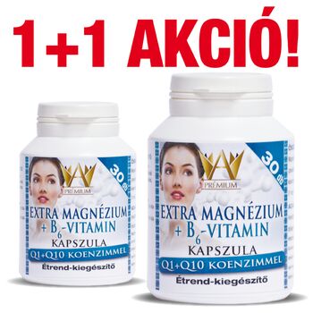 Prémium Extra magnézium +  B6 vitamin + Q1Q10 kapszula 30db 1+1 Ajánlat