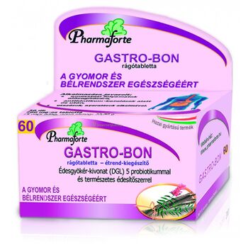 Gastro-Bon rágótabletta édesgyökér (DGL) kivonattal és 5-féle probiotikummal 60db
