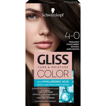 Schwarzkopf Gliss Color tartós hajfesték 4-0 Természetes sötétbarna